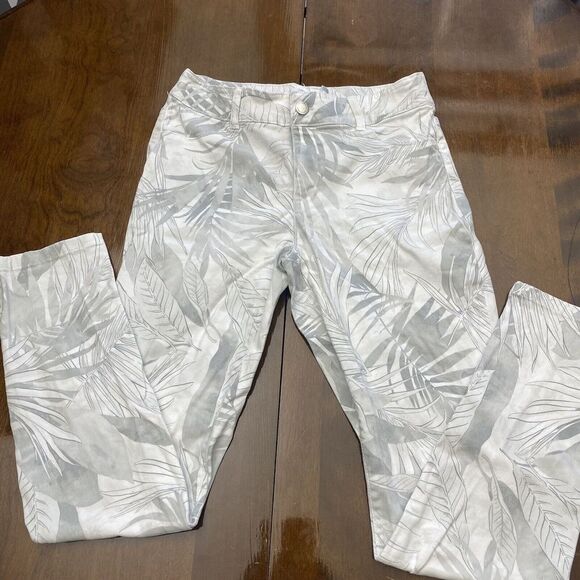 Calvin Klein Gray Printed Cotton Straight Ankle Jeans Women's Size 4 Used - Picture 2 of 16